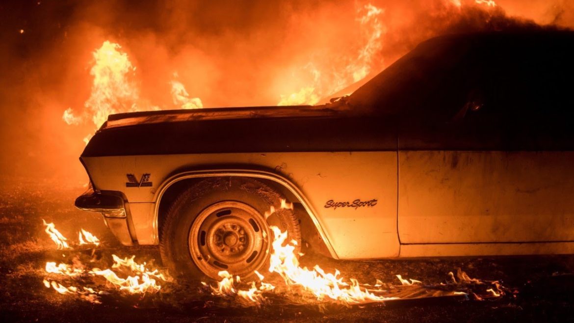 car burning